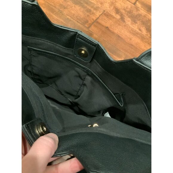 Rachel Zoe Khaki Tan Natural Capri Tote Black Leather Straps - Picture 8 of 9